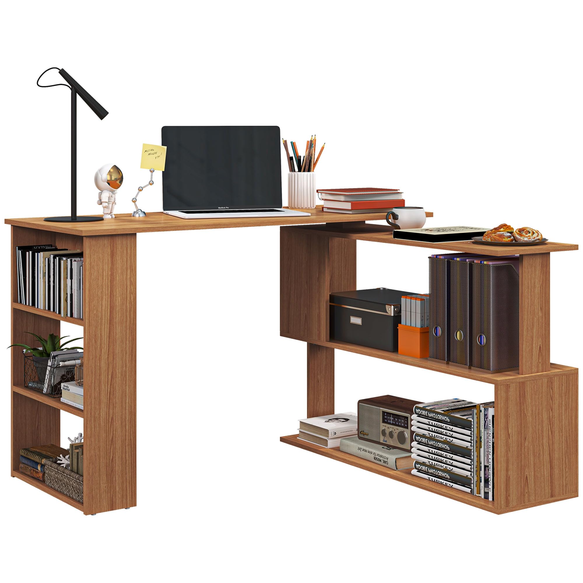 Amazon.com: HOMCOM 47 Inch L Shaped Desk, Corner Computer Desk